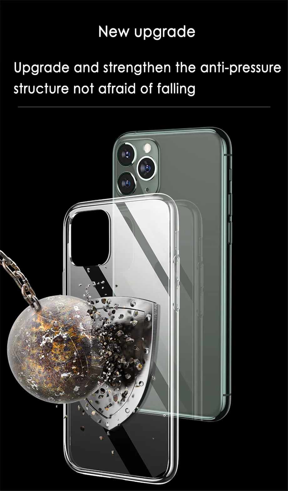 Ultra Thin Clear Phone Case For iPhone 12 Pro Max Cover For iPhone 11 12 13  14 Pro XS Max X 8 7 6 6s Plus 5 SE 11 XR Cases