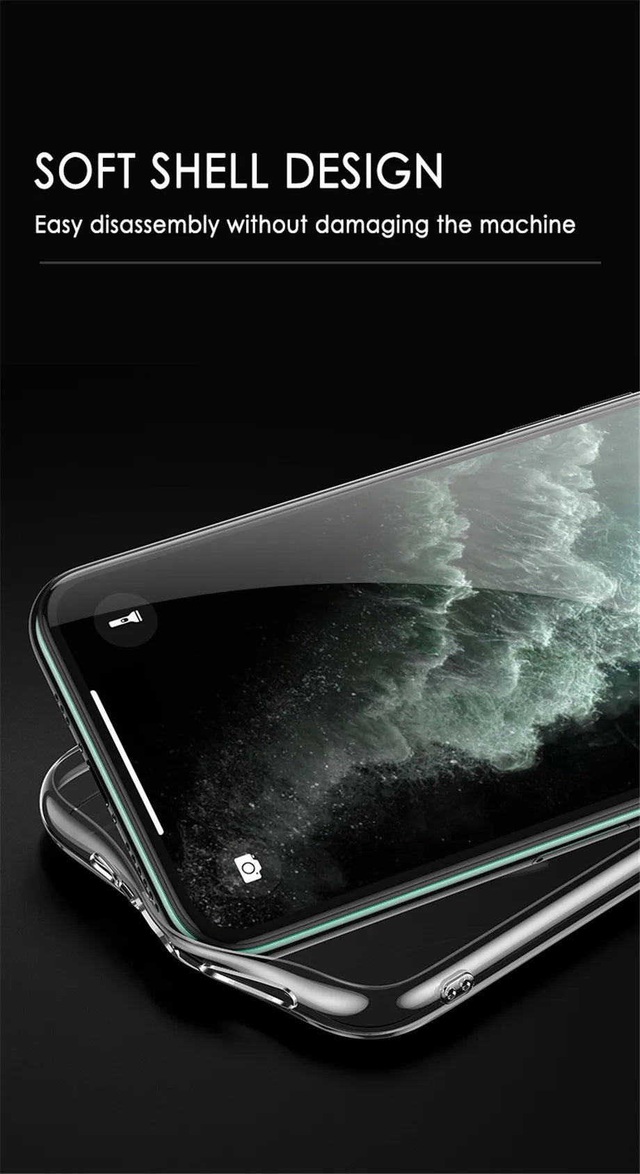 Ultra Thin Clear Phone Case For iPhone 12 Pro Max Cover For iPhone 11 12 13  14 Pro XS Max X 8 7 6 6s Plus 5 SE 11 XR Cases