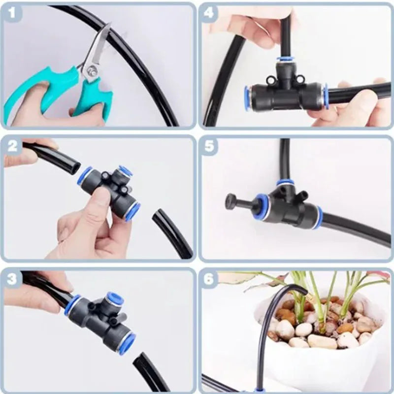 5M-20M Greenhouse Drip Irrigation Kit 360° Curved Garden Automatic Irrigation System  Patio Misting Plant Watering Distribution