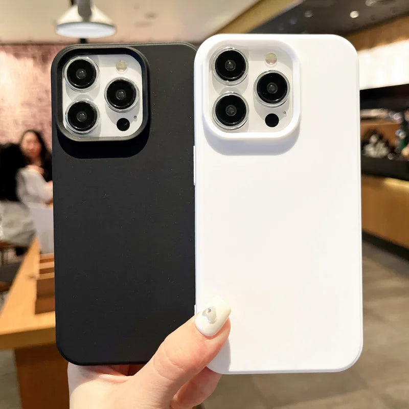 Fashion Candy Colors Soft Phone Case for IPhone 16 12 14 13 15 Pro Max 14Plus Camera Bumper Shock Protection Matte Cover Coque