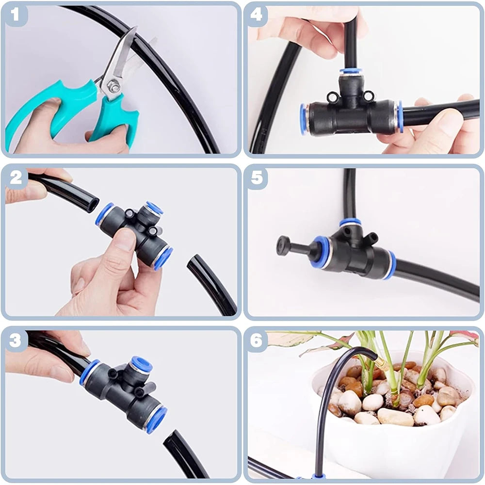 10M DIY Universal Garden Irrigation Spray Kit, Adjustable Misting Cooling System for Patio/Flowers/Plants Watering Free Bending