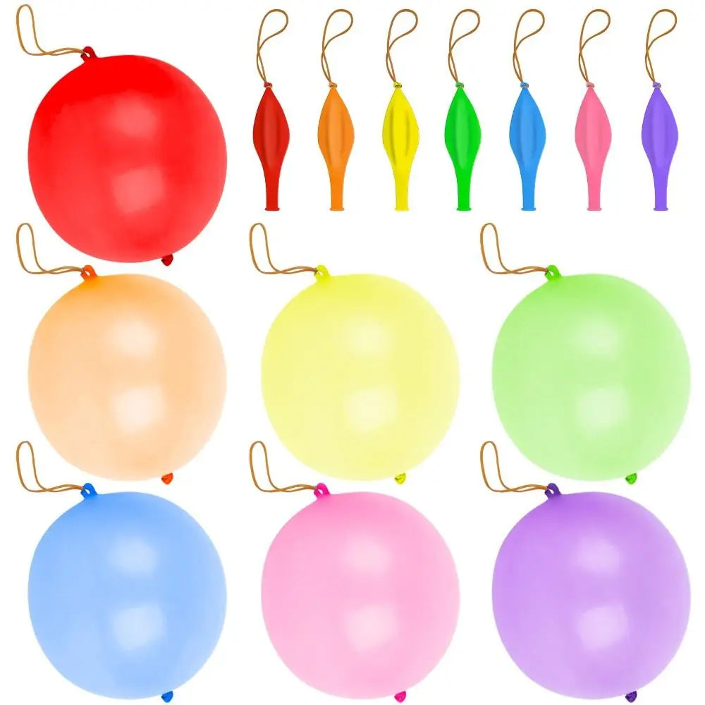 10Pcs Punch Balloons with Rubber Band 18inch Thicken Fun Ballon Birthday Party Baby Shower Kids Daily Games Wedding Decoration