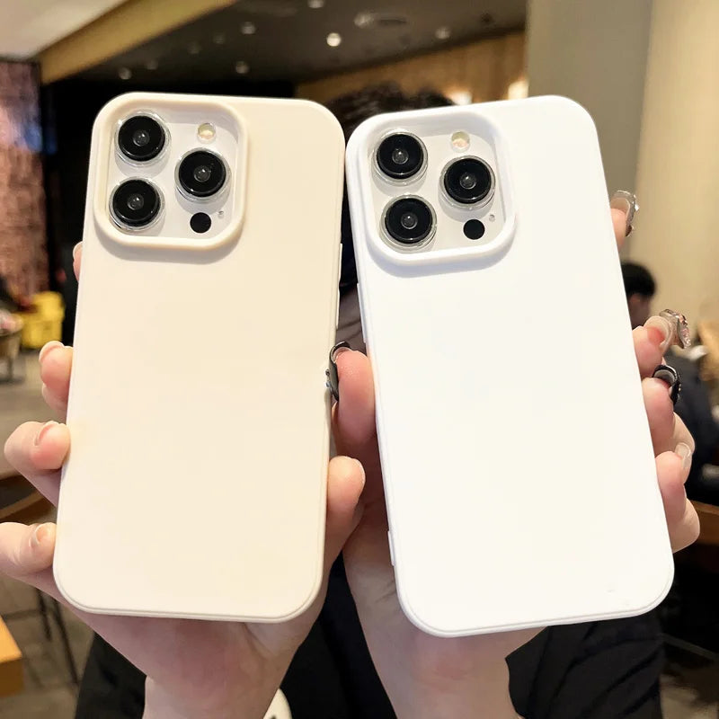 Fashion Candy Colors Soft Phone Case for IPhone 16 12 14 13 15 Pro Max 14Plus Camera Bumper Shock Protection Matte Cover Coque