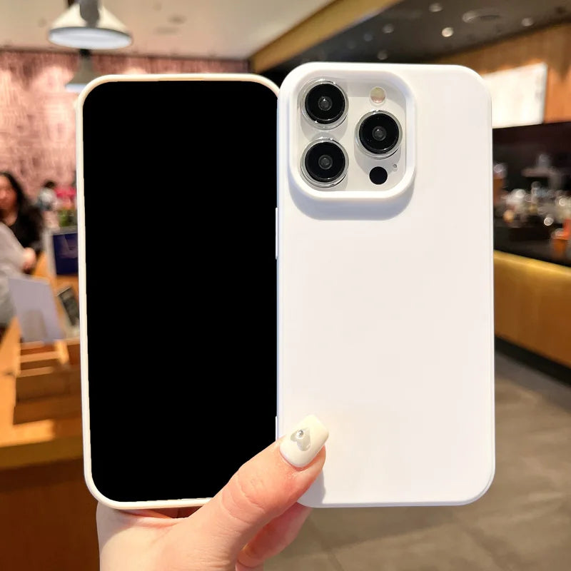 Fashion Candy Colors Soft Phone Case for IPhone 16 12 14 13 15 Pro Max 14Plus Camera Bumper Shock Protection Matte Cover Coque