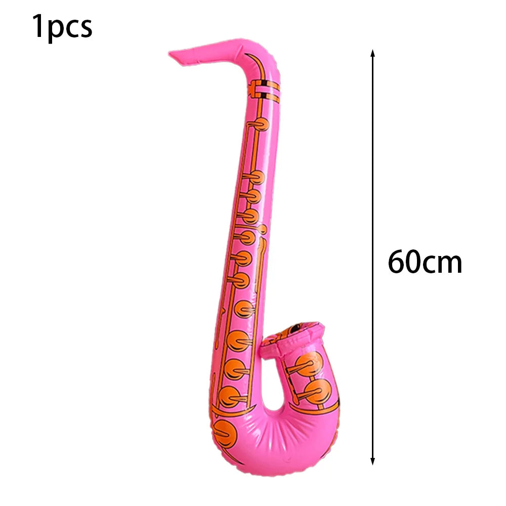 Inflatable Saxophone Balloons children 80s 90s Music Themed Kids Birthday Party Decorations Rock and Roll Party Themed Supplies