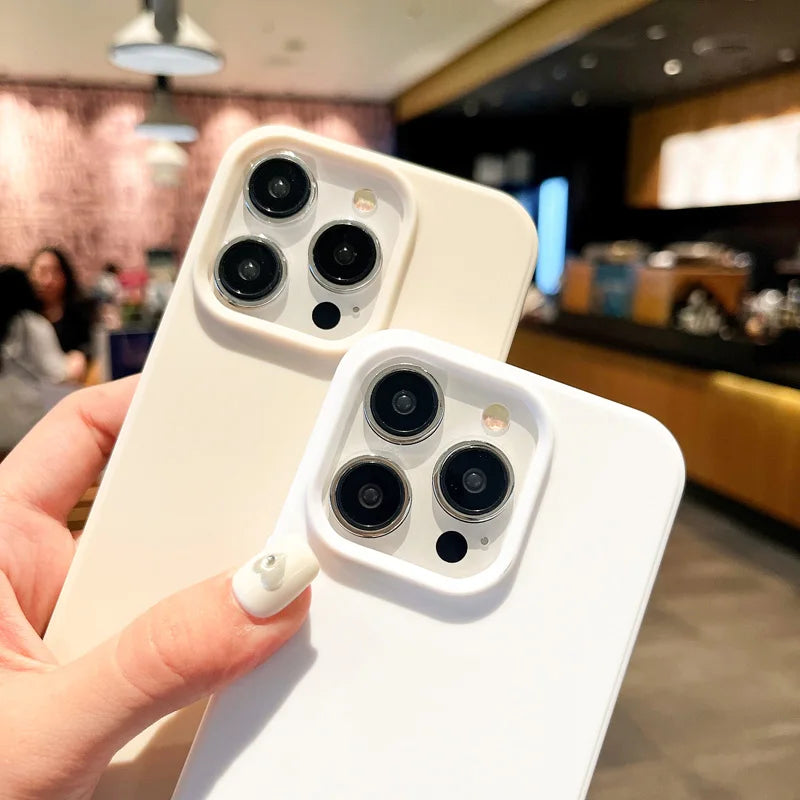 Fashion Candy Colors Soft Phone Case for IPhone 16 12 14 13 15 Pro Max 14Plus Camera Bumper Shock Protection Matte Cover Coque