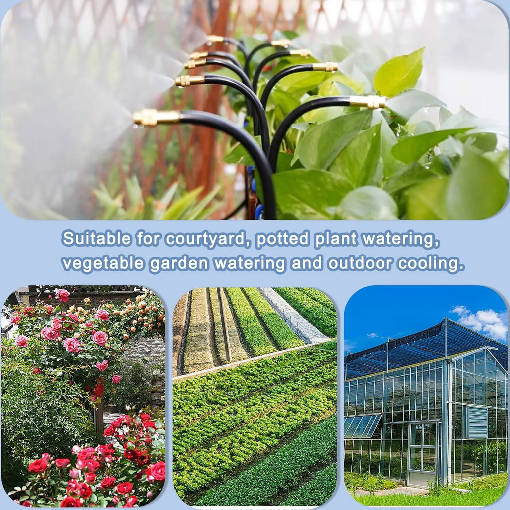 5M-20M Greenhouse Drip Irrigation Kit 360° Curved Garden Automatic Irrigation System  Patio Misting Plant Watering Distribution