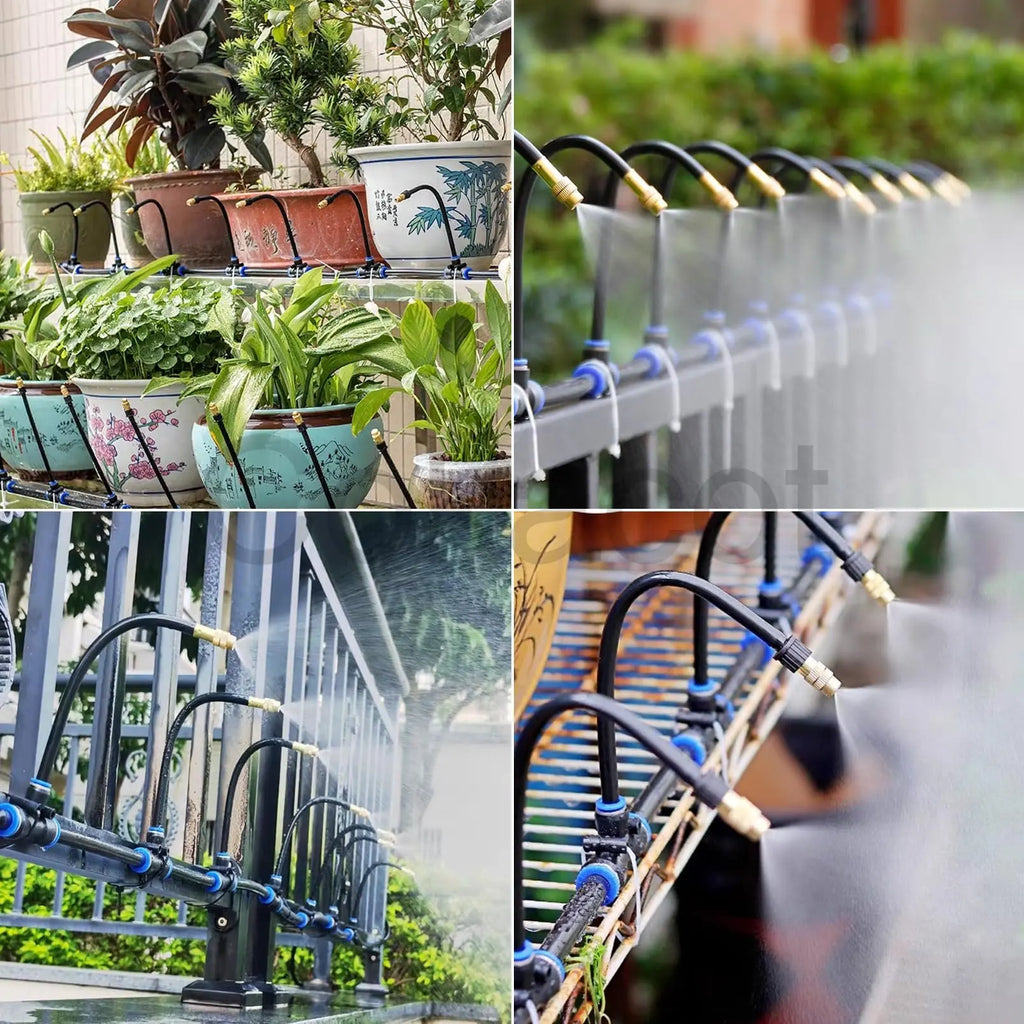5M-20M Greenhouse Drip Irrigation Kit 360° Curved Garden Automatic Irrigation System  Patio Misting Plant Watering Distribution