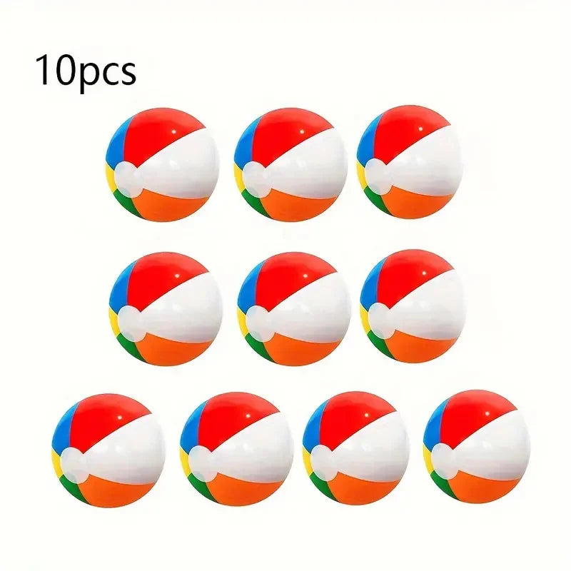 10Pcs Inflatable Beach Ball Colorful Balloons Swimming Pool Party Water Game Balloons Beach Sports Shower Ball Fun Toys for Kids