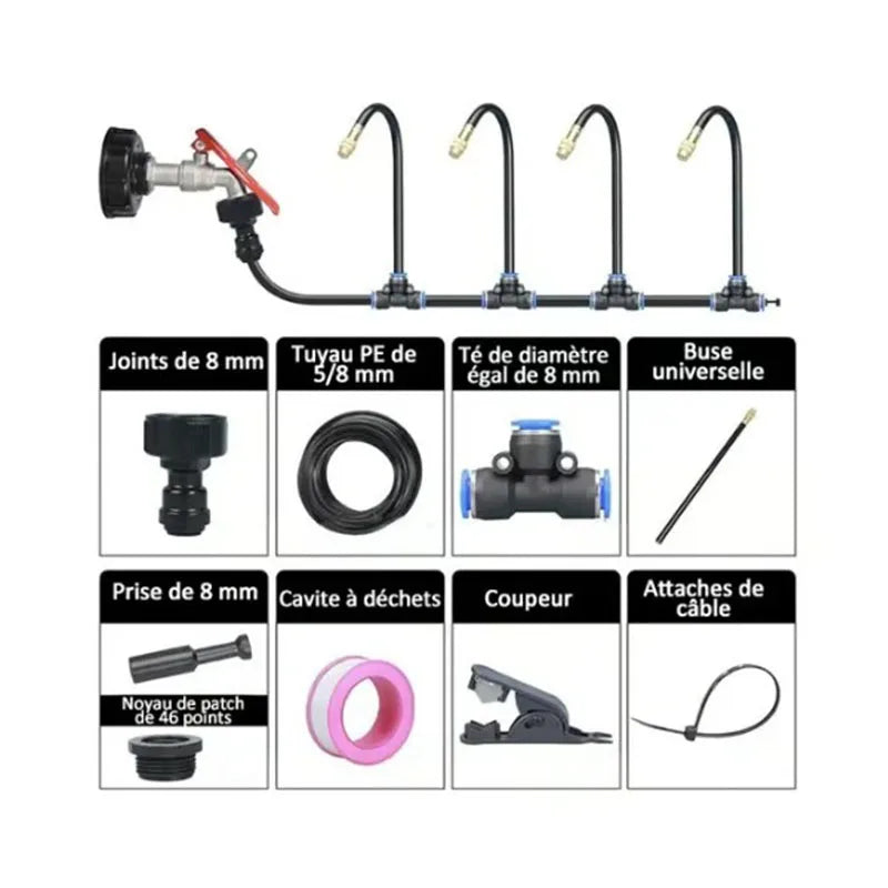 5M-20M Greenhouse Drip Irrigation Kit 360° Curved Garden Automatic Irrigation System  Patio Misting Plant Watering Distribution