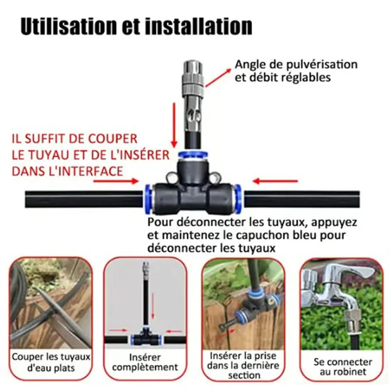 5M-20M Greenhouse Drip Irrigation Kit 360° Curved Garden Automatic Irrigation System  Patio Misting Plant Watering Distribution