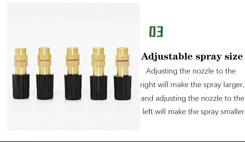 5-20M Garden Automatic Irrigation Kit Spray Atomizing Sprinkler Adjustable Watering System Misting Cooling Nozzle System