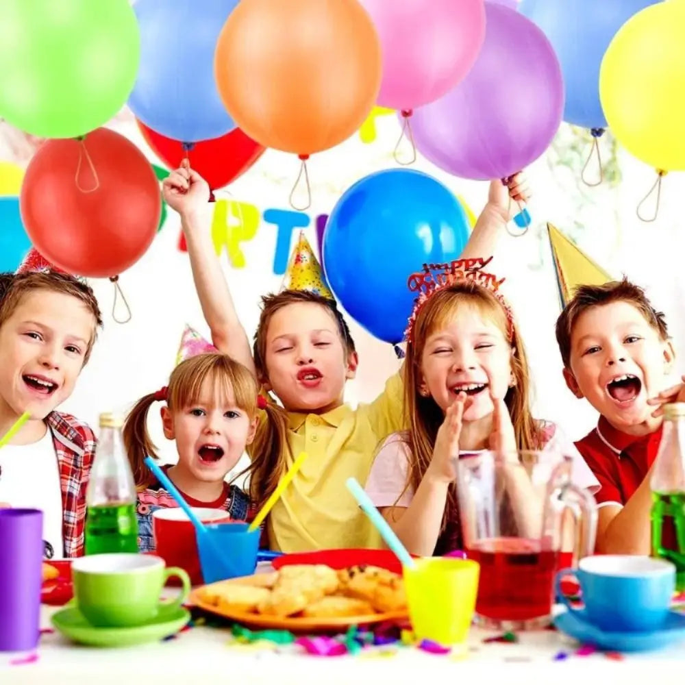 10Pcs Punch Balloons with Rubber Band 18inch Thicken Fun Ballon Birthday Party Baby Shower Kids Daily Games Wedding Decoration