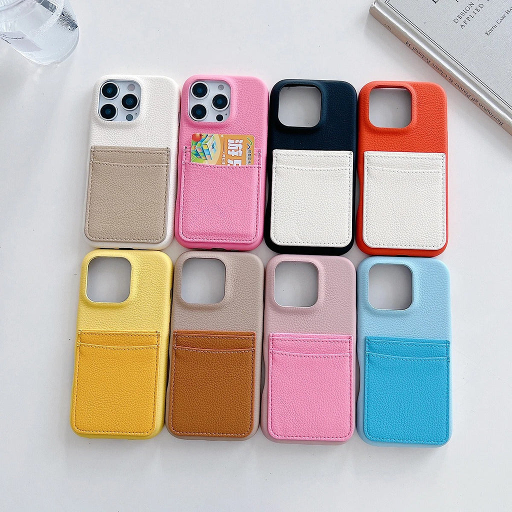 Card Pocke Lychee Leather Wallet Case For iPhone