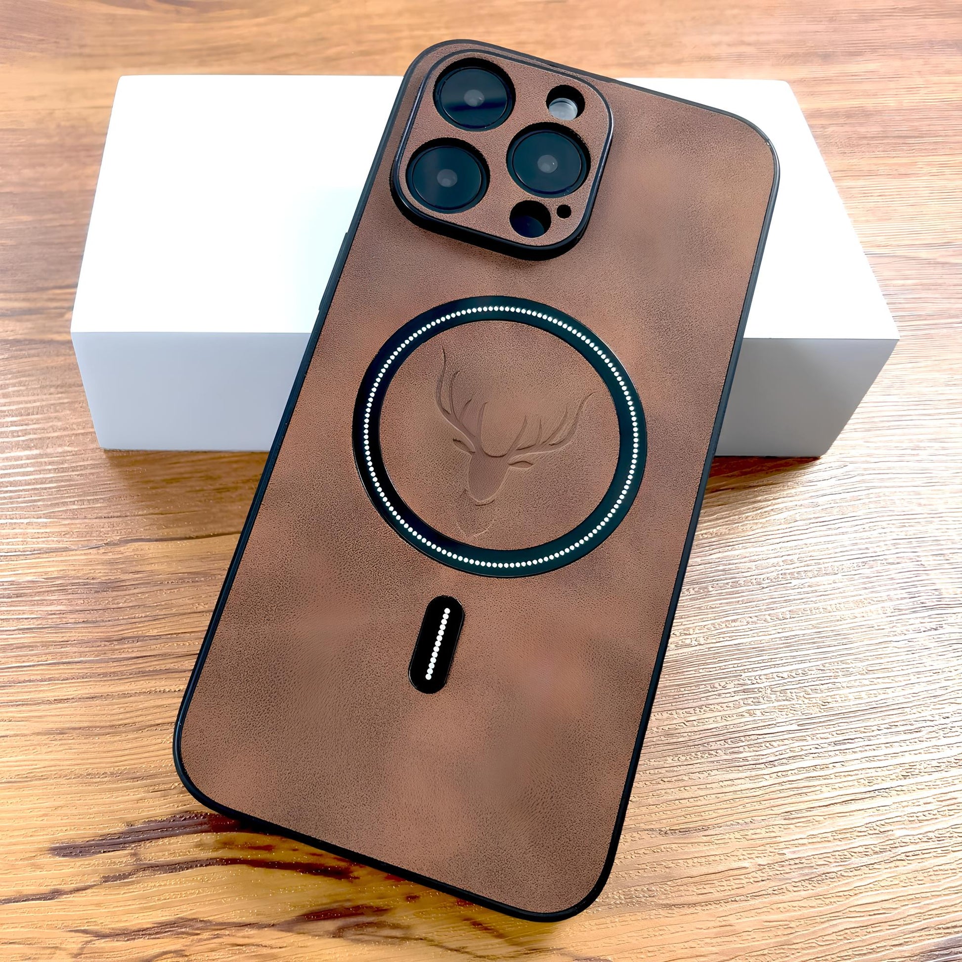 Luxury PU Leather Deer Case For iPhone Shockproof