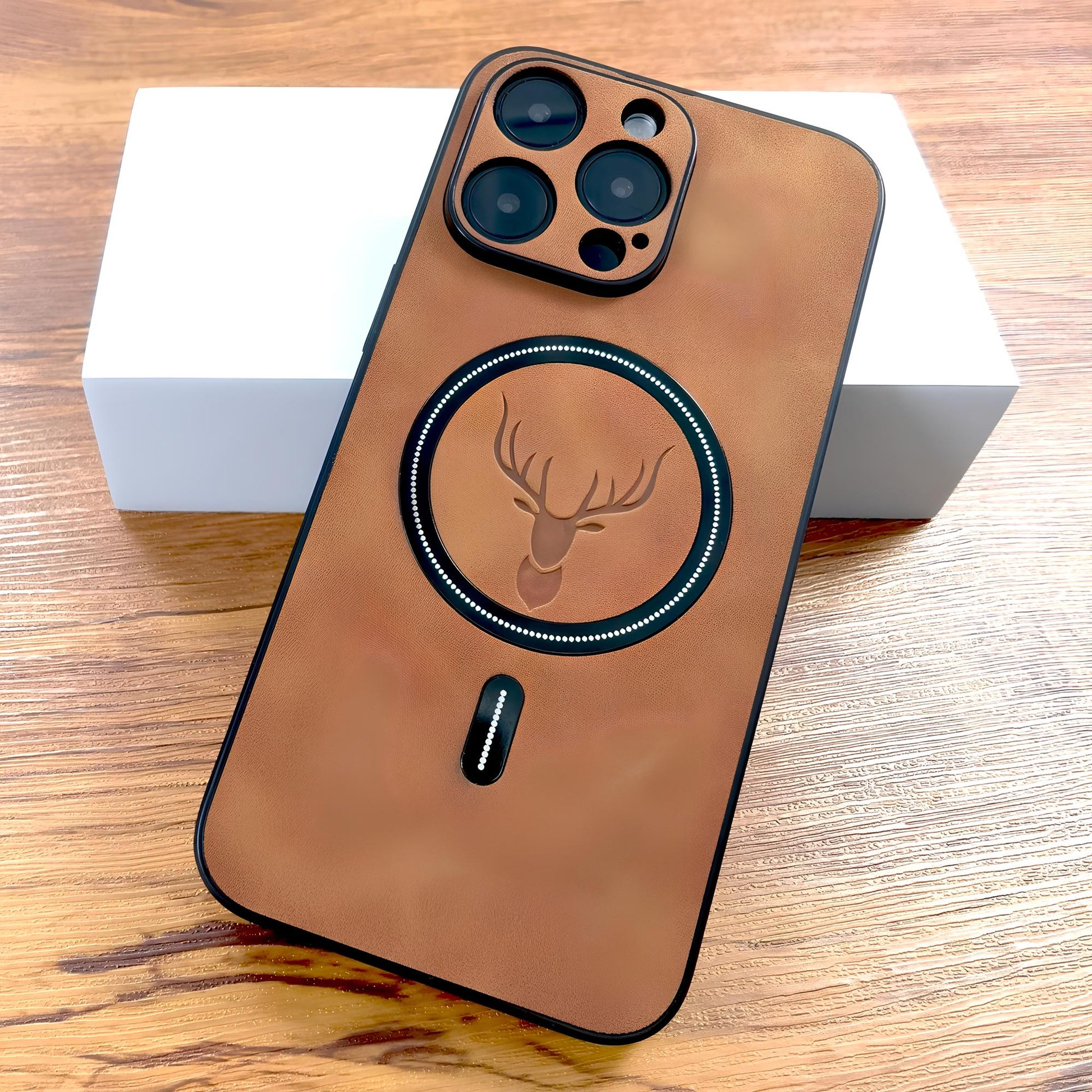 Luxury PU Leather Deer Case For iPhone Shockproof