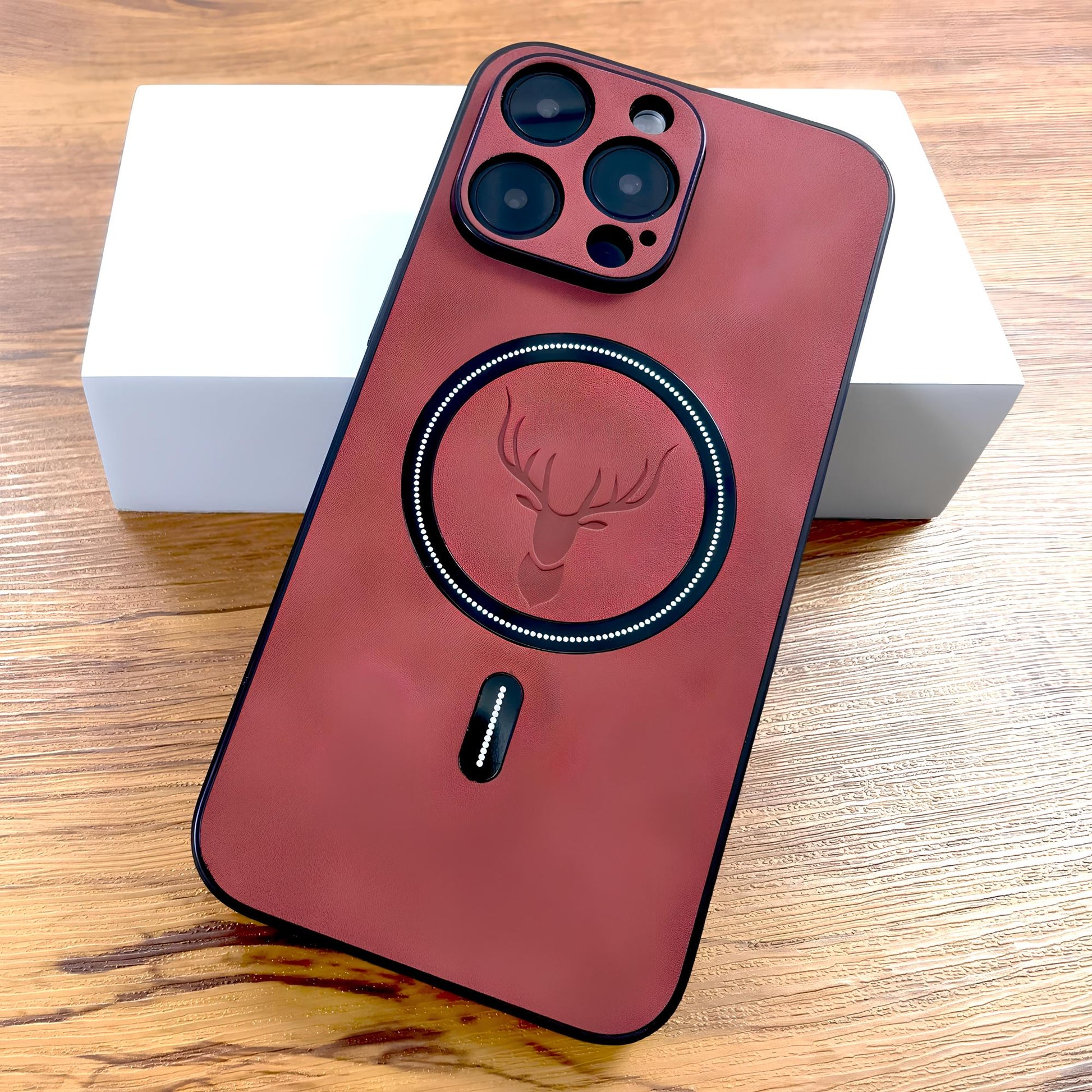 Luxury PU Leather Deer Case For iPhone Shockproof